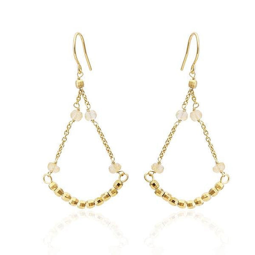 Ohrringe 18 karat vergoldet gelb Tortenstück facettiert Perlen Kristall nickelfrei Ketten - chic - net.de