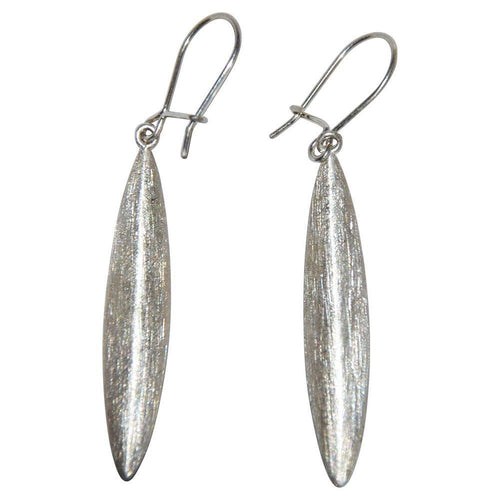 Ohrringe 925 Sterling Silber schmal gebürstet 37mm - chic - net.de