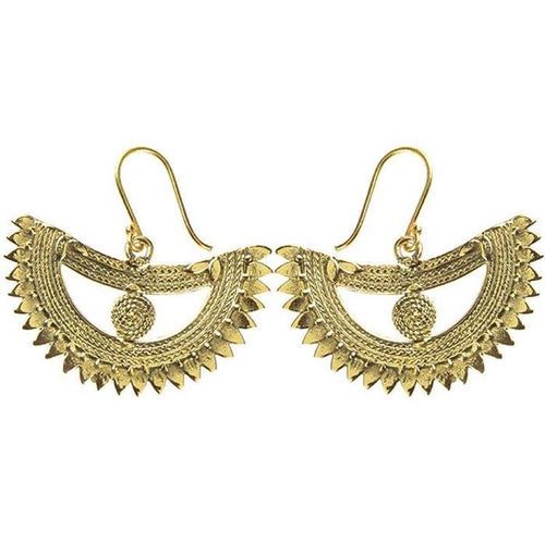 Ohrringe Halbkreis gebogen Seil Tropfen Messing antik golden Ohrhänger nickelfrei Piercing Tribal - chic - net.de