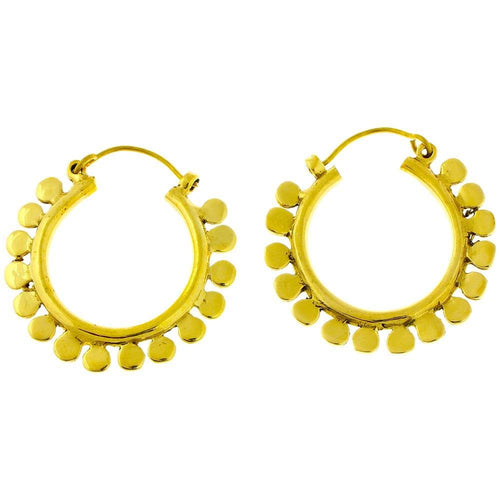 Ohrringe Kreise rund Messing antik golden glänzend 30 mm nickelfrei Piercing Tribal Brass - chic - net.de