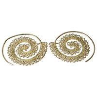 Load image into Gallery viewer, Ohrringe Spiralen White Brass silber Herzbögen rhodiniert - chic - net.de
