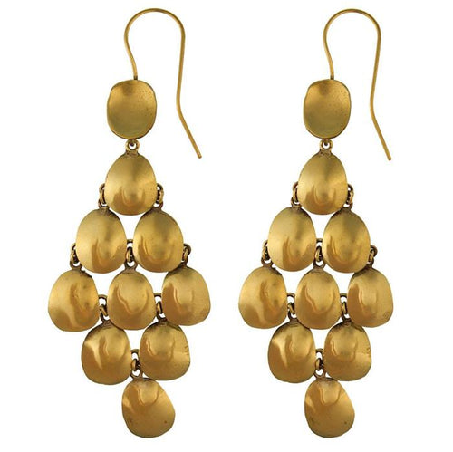 Ohrringe Trauben Raute glänzend Messing antik golden nickelfrei Tribal Ohrhänger - chic - net.de