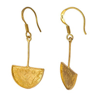 Load image into Gallery viewer, Ohrringe vergoldet Steinzeit Halbkreis Stab 925 Silber matt 25mm Goldschmiedearbeit - chic - net.de
