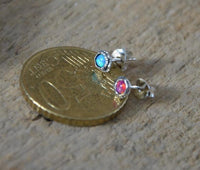 Load image into Gallery viewer, Ohrstecker 925 Silber Opal E - Coat oxidiert Muschel - chic - net.de
