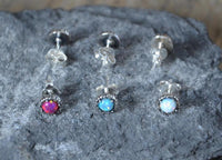 Load image into Gallery viewer, Ohrstecker 925 Silber Opal E - Coat oxidiert Zacken - chic - net.de
