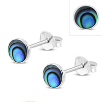 Load image into Gallery viewer, Ohrstecker 925 Silber Stein rund Garnet Opal Onyx Paua - chic - net.de

