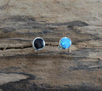 Load image into Gallery viewer, Ohrstecker 925 Silber Stein rund Opal Onyx 6mm - chic - net.de
