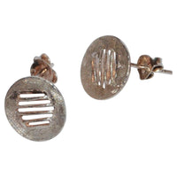 Load image into Gallery viewer, Ohrstecker 925 Sterling Silber Gitter rund gebürstet - chic - net.de
