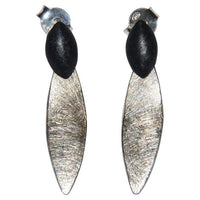 Load image into Gallery viewer, Ohrstecker 925 Sterling Silber Mandeln schwarz 27mm - chic - net.de
