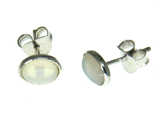 Ohrstecker 925 Sterling Silber mit Mondstein oval 8mm - chic - net.de