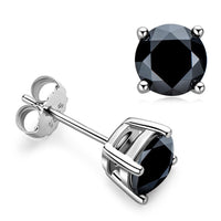 Load image into Gallery viewer, Ohrstecker 925 Sterling Silber mit Onyx rund 8mm - chic - net.de
