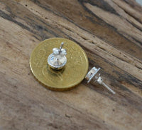 Load image into Gallery viewer, Ohrstecker 925 Sterling Silber Seilrand Stein rund - chic - net.de
