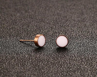 Load image into Gallery viewer, Ohrstecker Edelstahl Emaille Rotgold PVD schwarz weiß - chic - net.de
