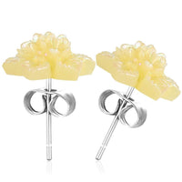 Cargar imagen en el visor de la galería, Ohrstecker Edelstahl Resin Rose Blume türkis grün gelb - chic - net.de
