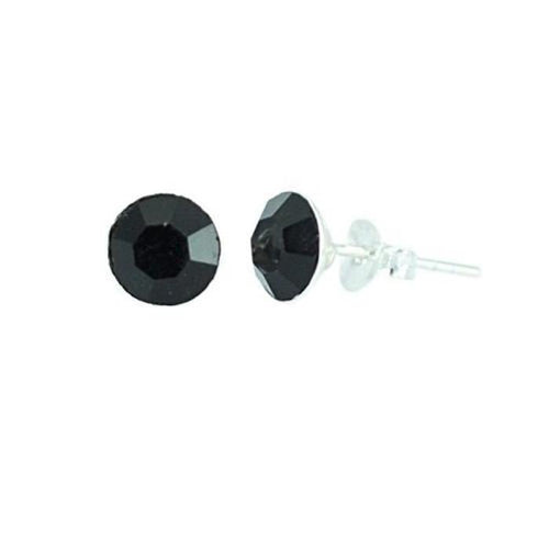 Ohrstecker Glas transparent hellgrün scheinend, 5 mm Ø, facettiert, glitzernd, 925er Sterlingsilber - Stift - chic - net.de