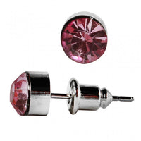 Load image into Gallery viewer, Ohrstecker Glas transparent hellgrün scheinend, 5 mm Ø, facettiert, glitzernd, 925er Sterlingsilber - Stift - chic - net.de
