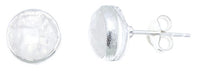 Load image into Gallery viewer, Ohrstecker Mondstein rund 8 mm Rand 925er Sterlingsilber gebürstet facettiert weiß - chic - net.de
