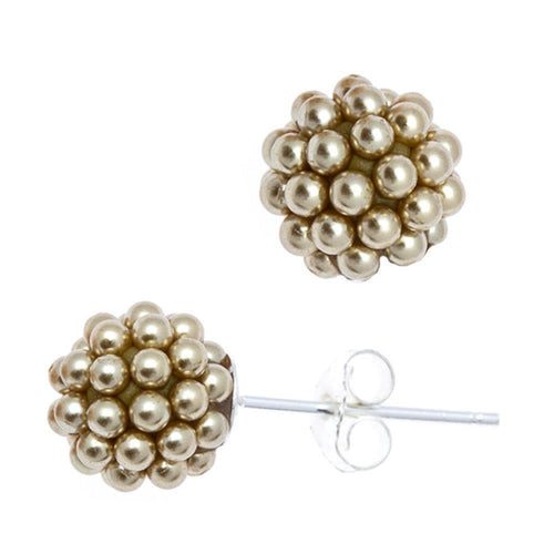 Ohrstecker rosa gold rund Perlen Kugelohringe groß Kugelohrstecker 8 mm 925er Sterlingsilber - chic - net.de