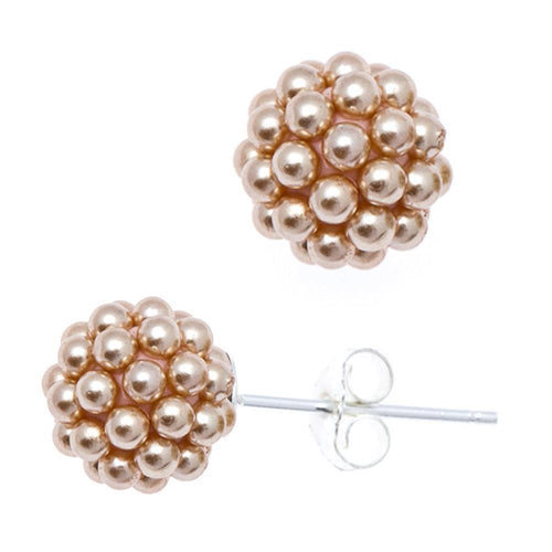 Ohrstecker rosa rund Perlen Kugelohringe groß Kugelohrstecker 8 mm 925er Sterlingsilber - chic - net.de