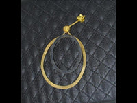 Cargar imagen en el visor de la galería, Ohrstecker Silber 925 vergoldet Ellipsen gold schwarz - chic - net.de
