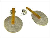 Load image into Gallery viewer, Ohrstecker Silber 925 vergoldet Kreis Linie gebürstet - chic - net.de
