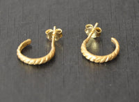 Load image into Gallery viewer, Ohrstecker vergoldet 925 Silber Creolen Seil - chic - net.de
