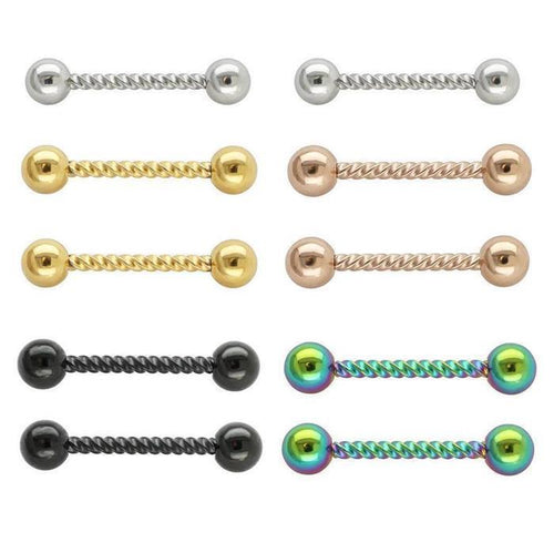 Nippel Piercing Set Brustwarzen Edelstahl Barbell Kordel