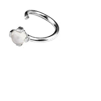 Load image into Gallery viewer, Universal Piercing Ring 925 Silber 1.2mm Mondstein
