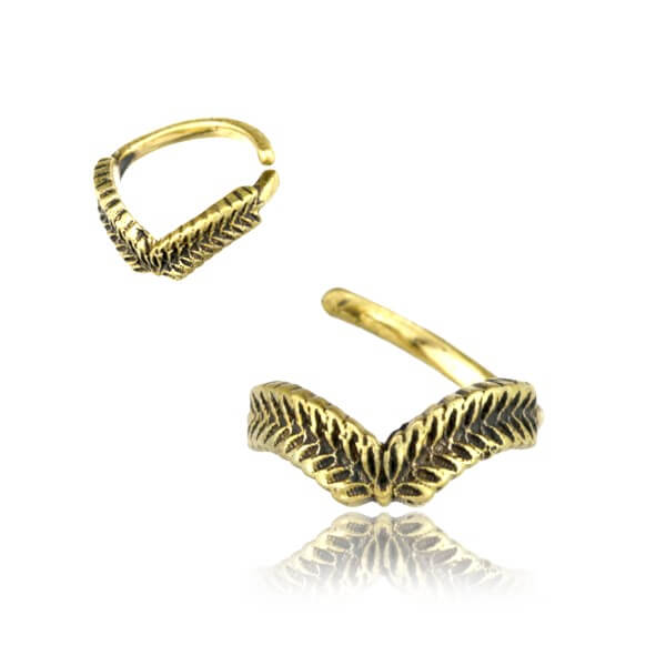 Universal Piercing Ring Brass Lorbeer Kranz V gold