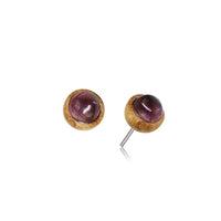 Load image into Gallery viewer, Gewindelose Piercing Enden 0.45mm Holz Stein Halbkugel
