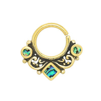 Load image into Gallery viewer, Piercing Ring Brass Kreise Raute Septum Ohrring
