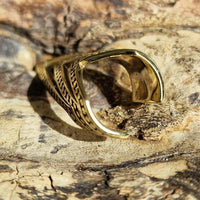 Load image into Gallery viewer, Ear cuff Dread Lock Bead Messing gold Zacken
