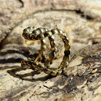 Load image into Gallery viewer, Ear cuff Dread Lock Bead Messing gold Kugeln
