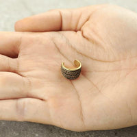 Load image into Gallery viewer, Ear cuff Dread Lock Bead Messing gold Ethno
