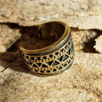 Load image into Gallery viewer, Ear cuff Dread Lock Bead Messing gold Ethno
