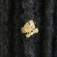 Load image into Gallery viewer, Ear cuff Dread Lock Bead Messing gold Blümchen
