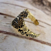 Load image into Gallery viewer, Ear cuff Dread Lock Bead Messing gold Blümchen
