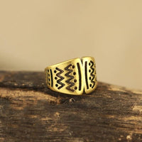 Load image into Gallery viewer, Ear cuff Dread Lock Bead Messing gold Ethno-Gravur
