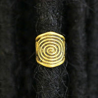 Load image into Gallery viewer, Ear cuff Dread Lock Bead Messing gold Spiralen
