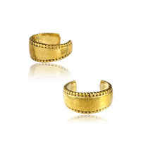 Load image into Gallery viewer, Ear cuff Dread Lock Bead Messing gold Punkterand glatt
