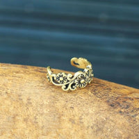 Load image into Gallery viewer, Ear cuff Dread Lock Bead Messing gold Blumen
