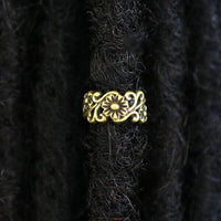Load image into Gallery viewer, Ear cuff Dread Lock Bead Messing gold Blumen

