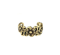 Load image into Gallery viewer, Ear cuff Dread Lock Bead Messing gold Blumen
