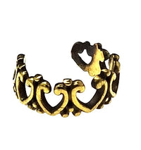 Cargar imagen en el visor de la galería, Ear cuff Dread Lock Bead Messing gold Herzen Krone

