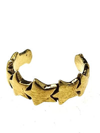 Cargar imagen en el visor de la galería, Ear cuff Dread Lock Bead Messing gold Sterne schmal
