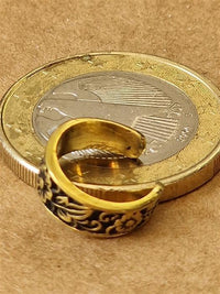 Load image into Gallery viewer, Ear cuff Dread Lock Bead Messing gold Blüten
