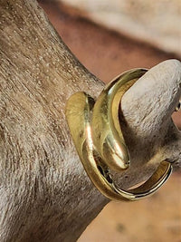 Cargar imagen en el visor de la galería, Ear cuff Dread Lock Bead Messing gold schmale Tropfen
