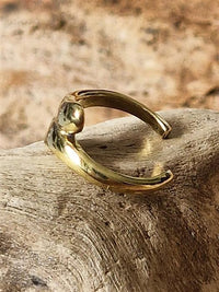 Cargar imagen en el visor de la galería, Ear cuff Dread Lock Bead Messing gold schmale Tropfen
