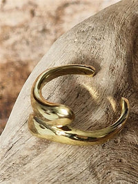 Cargar imagen en el visor de la galería, Ear cuff Dread Lock Bead Messing gold schmale Tropfen
