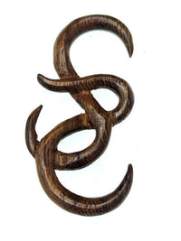 Cargar imagen en el visor de la galería, Parasit - Holz Ohr Piercing 4mm Schnörkel Dehnschnecke - chic - net.de
